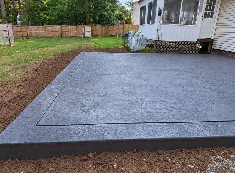 Gray seamless stamped patio charcoal border sunroom